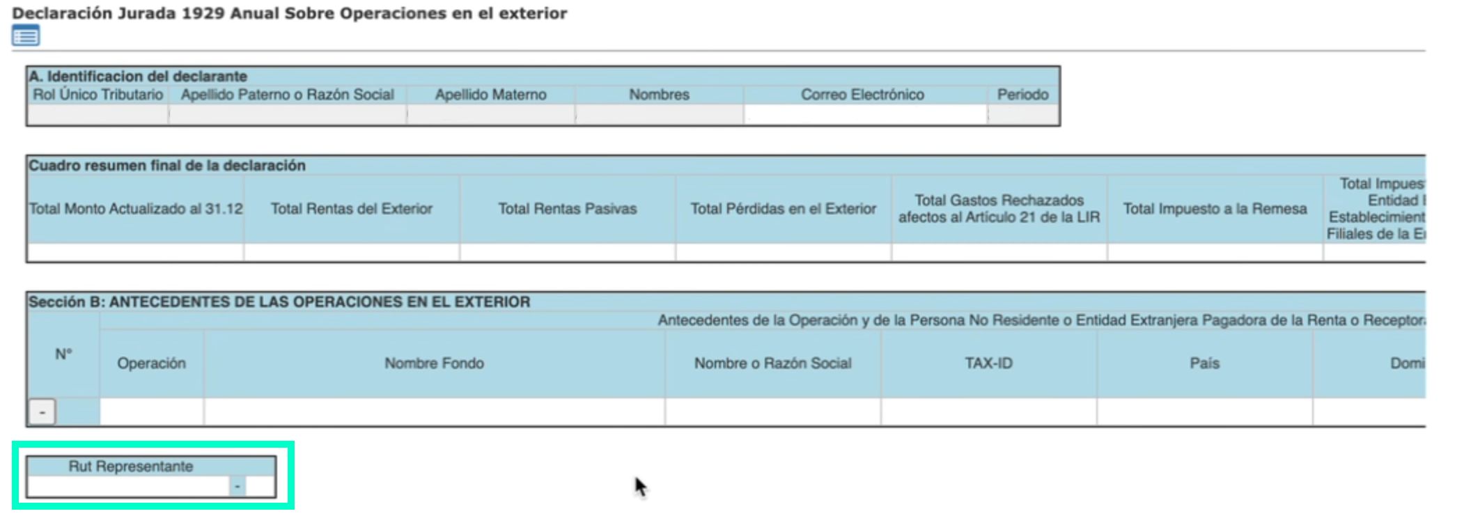 Declaración Jurada 1929